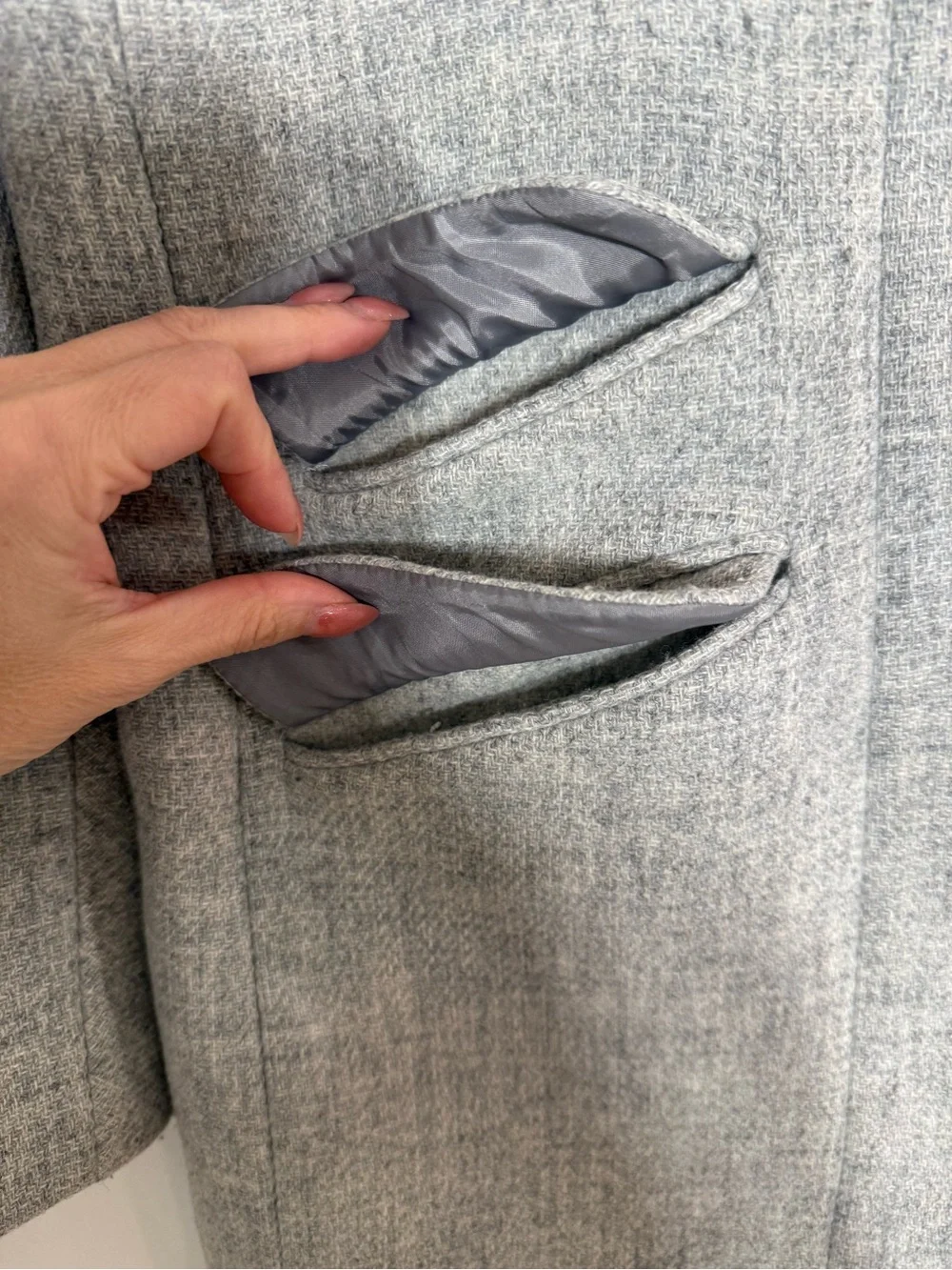 J. Crew Light Gray Wool-Blend Pea Coat